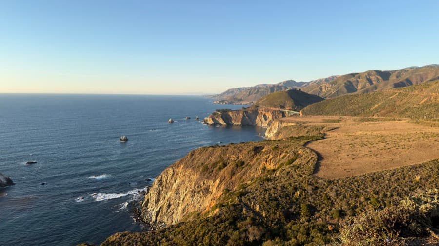 Golden hills dropping into the Pacific